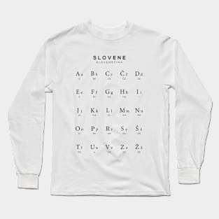 Slovene Alphabet Chart - White Long Sleeve T-Shirt